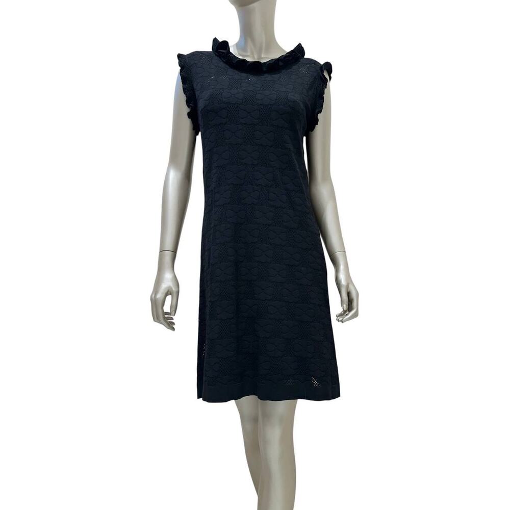 Chanel Vintage Black Sleeveless Shift Dress Sz 40